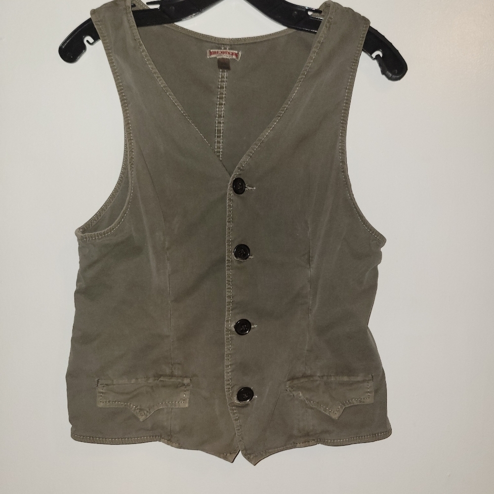 True Religion med army green vest